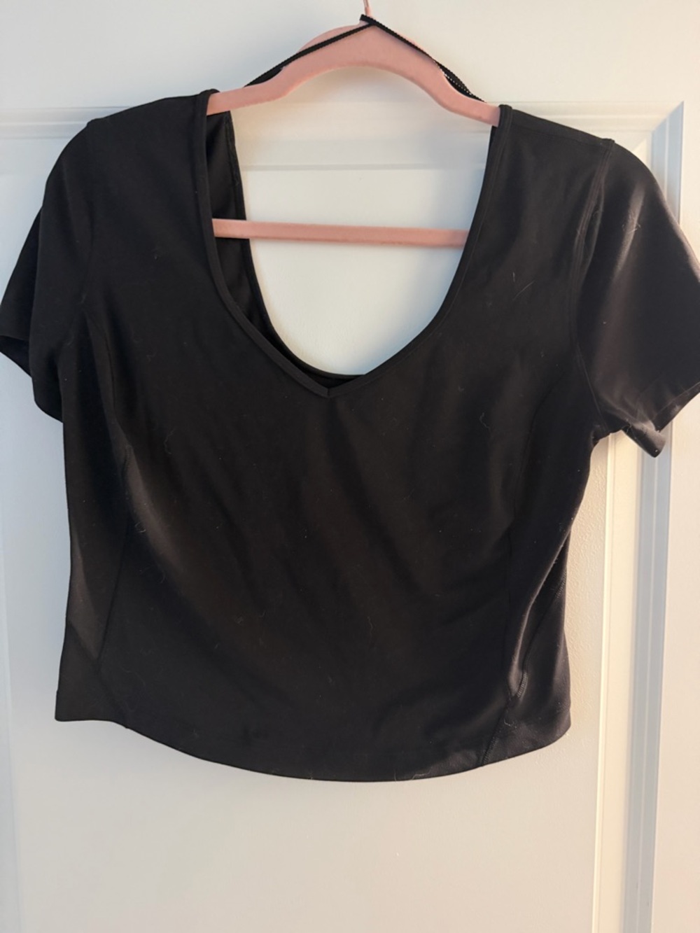 Women’s Black V-Neck Short Sleeve Top - Picture 4 of 5